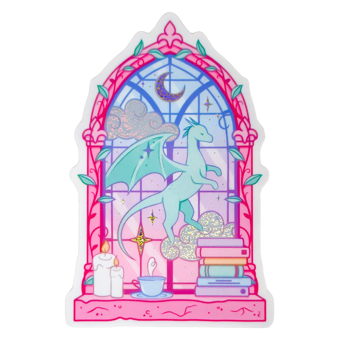 Library Window Pixie Dust Glitter Sticker