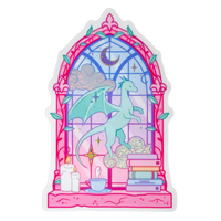Library Window Pixie Dust Glitter Sticker