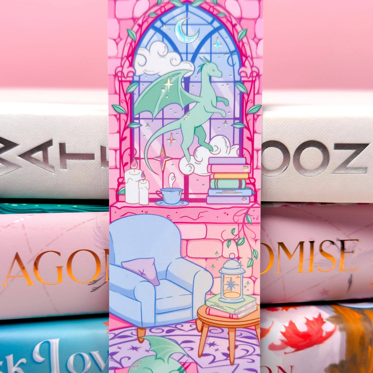 B GRADE | Library Window Holographic Foiled Bookmark – Limited Edition - Fantasy Bookish Bookmark