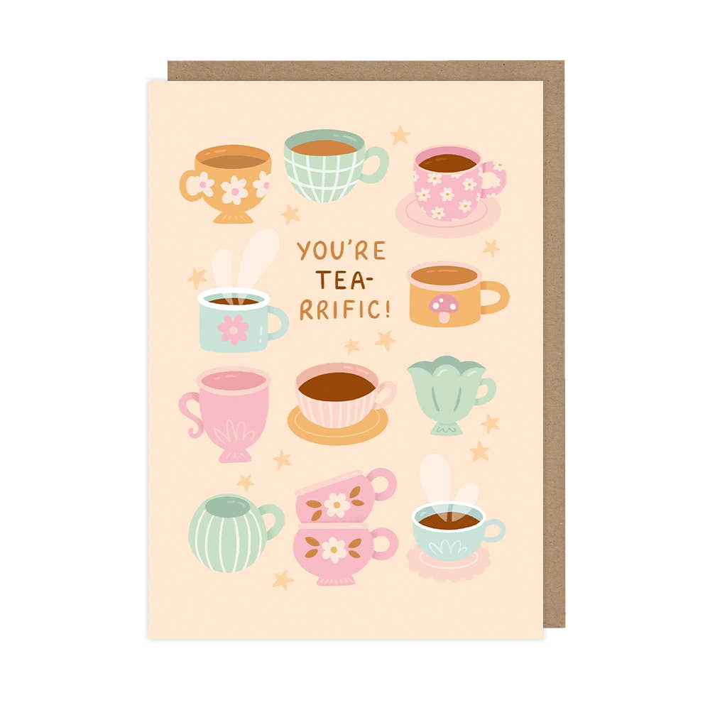 Tea Birthday Card, You're Tea-Riffic Greetings Card – Paper and Word