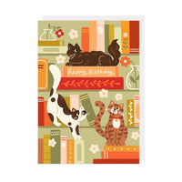 Cats & Books Birthday Card - Birthday Cards for Book-Lovers