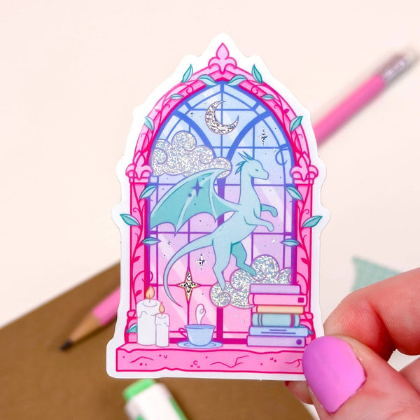 Library Window Pixie Dust Glitter Sticker