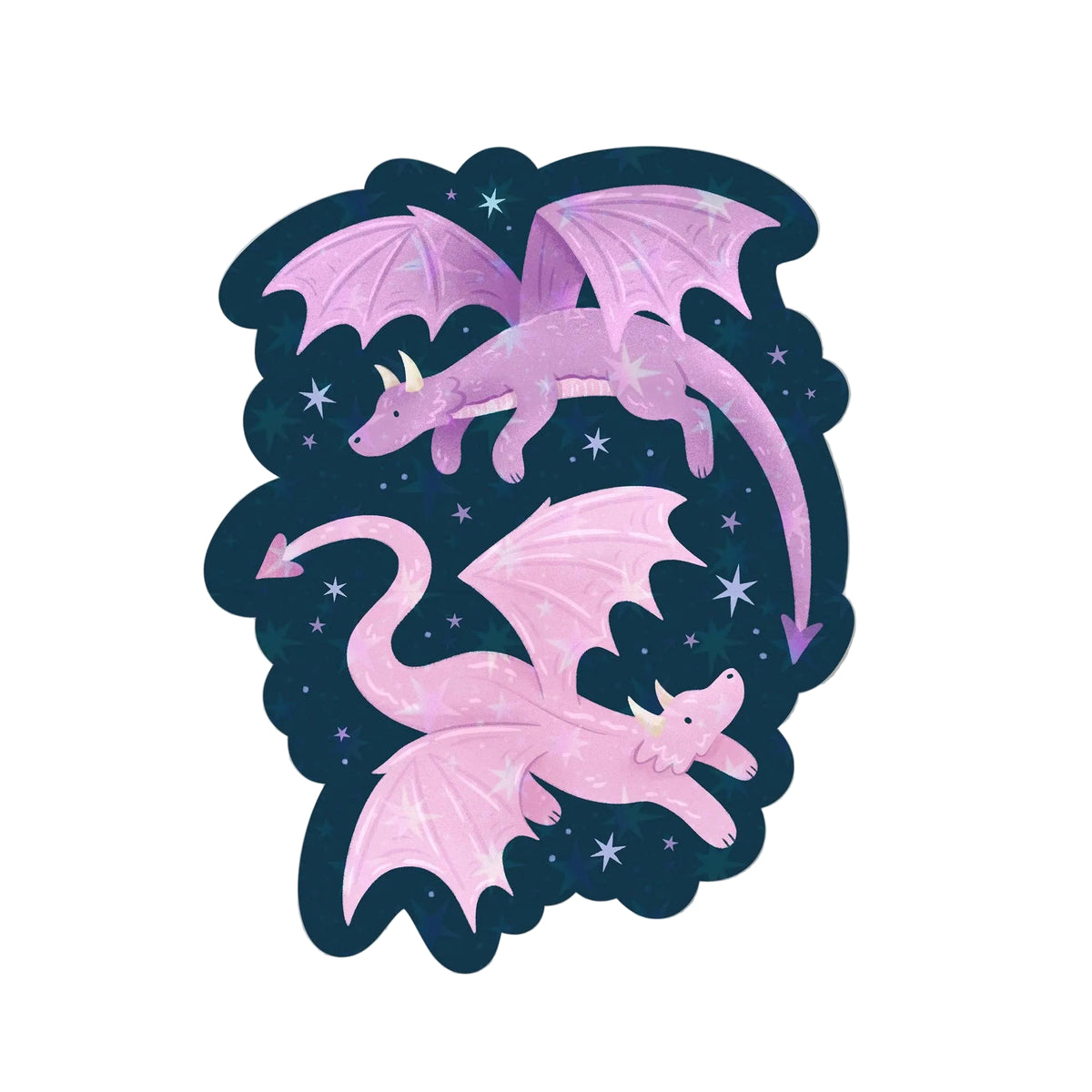 Dragons Stickers, Sparkly Vinyl Die-Cut Fantasy Stickers
