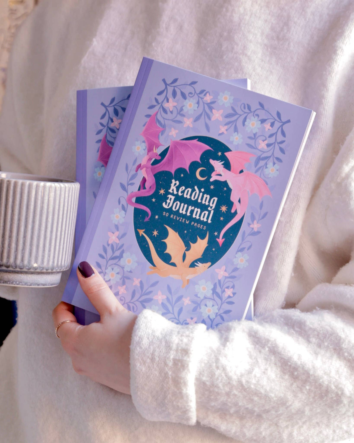 Reading Journal Dragon, Cosy Quest – 50 Book Review Notebook
