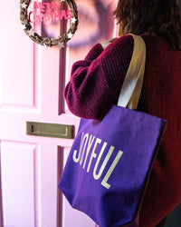 Joyful tote bag - plum