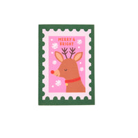 Rudolph stamp mini Christmas card