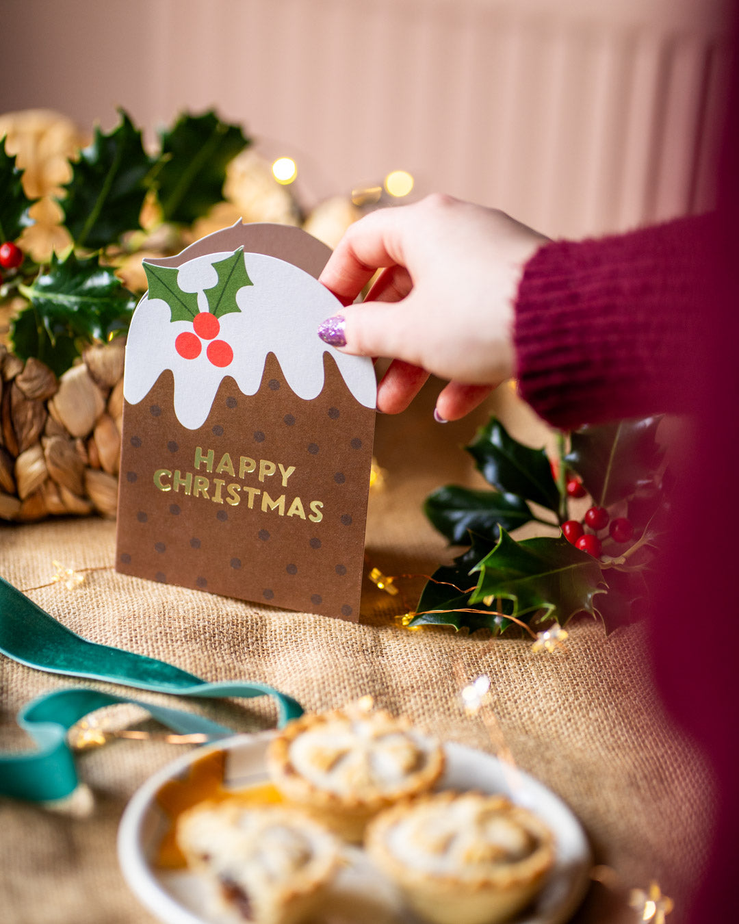 Happy Christmas pudding card