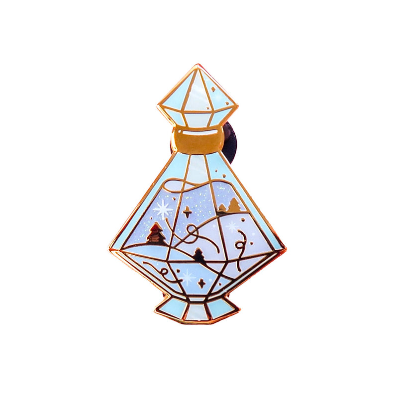 Bottled winter enamel pin