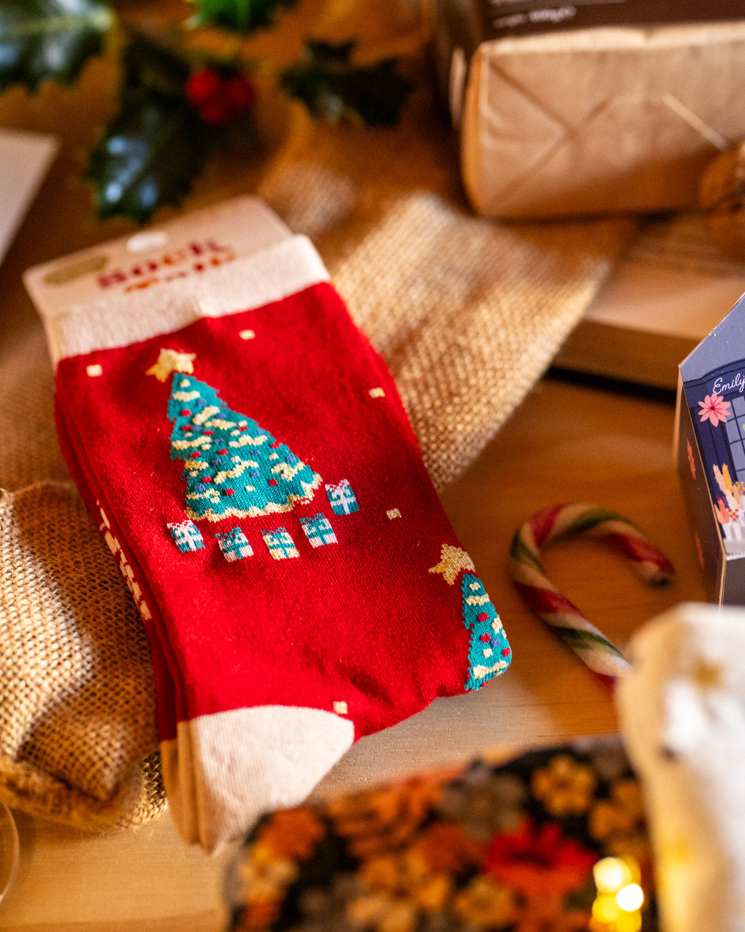 Christmas tree bamboo socks