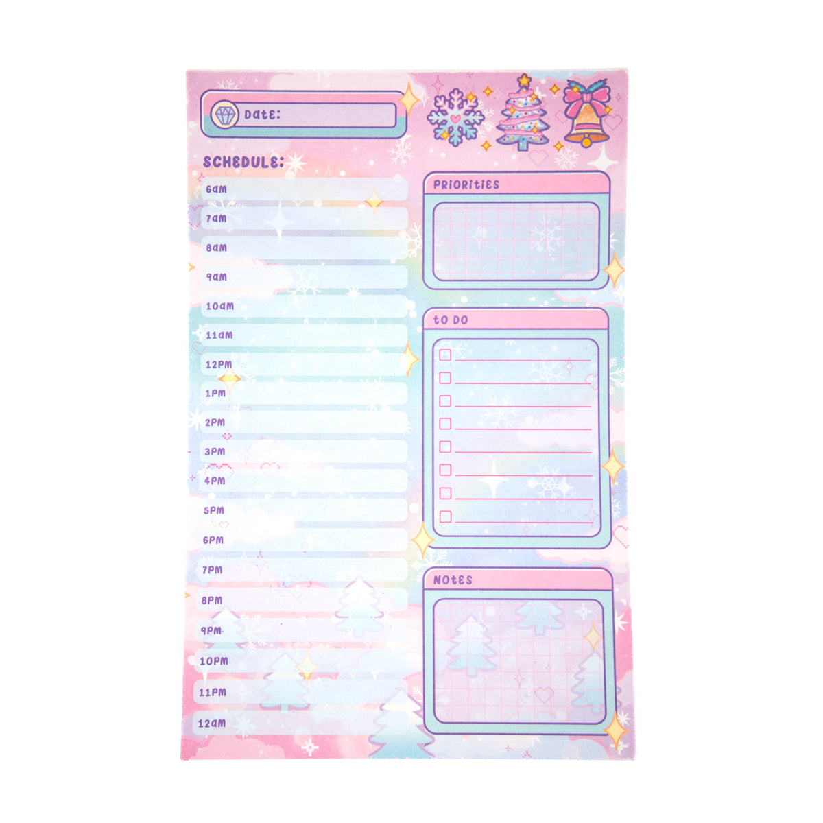 Whimsical Wonderland hourly schedule planner pad