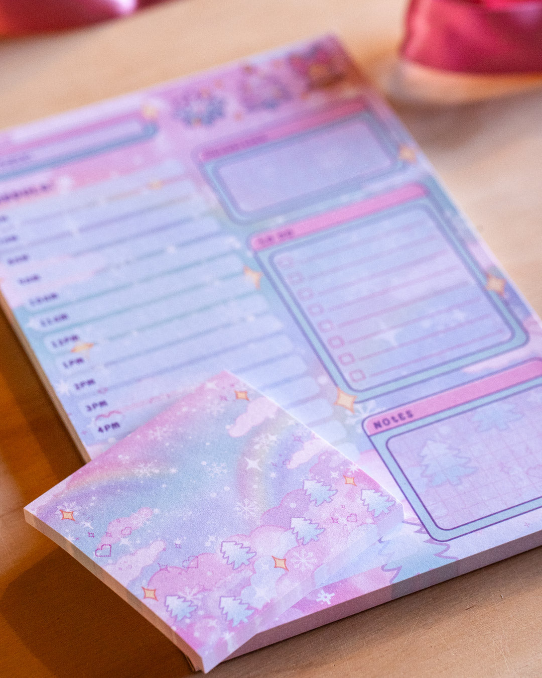 Whimsical Wonderland hourly schedule planner pad