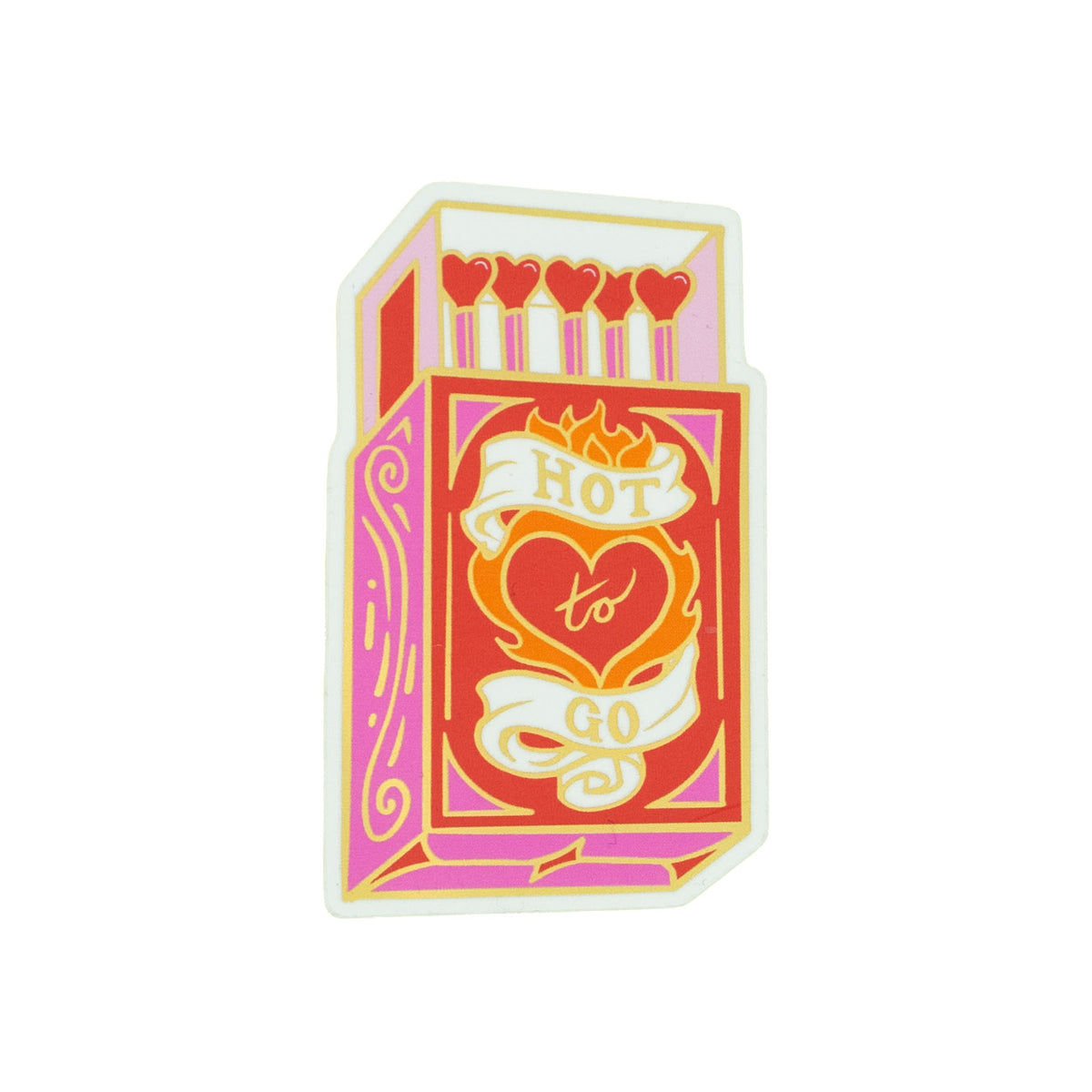 Hot to go matchbox sticker