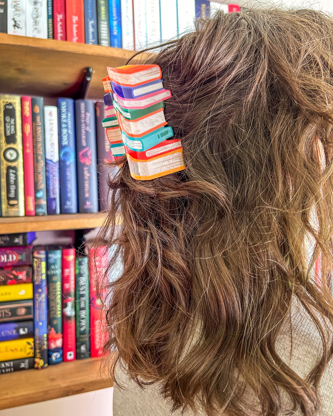 Book stack hair claw - autumn