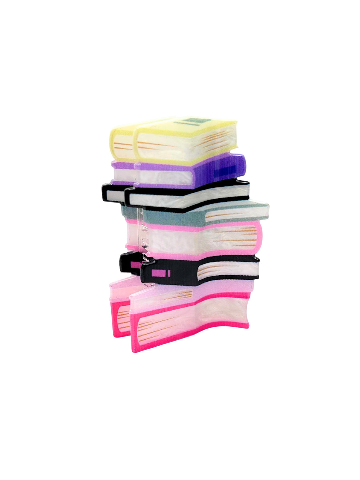 Book stack hair claw - pastel