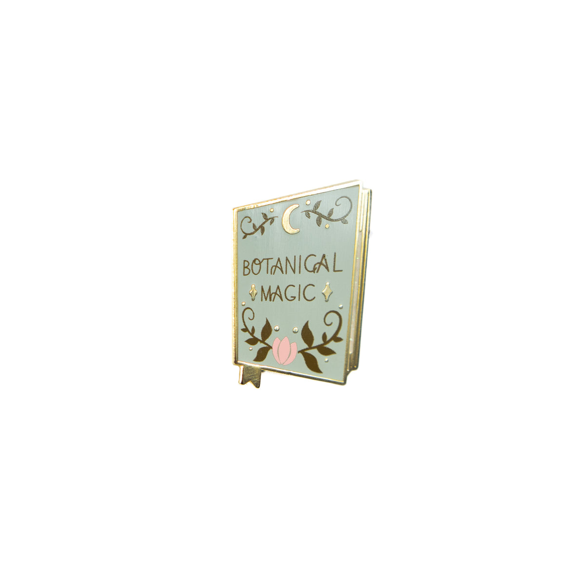 Botanical magic book enamel pin