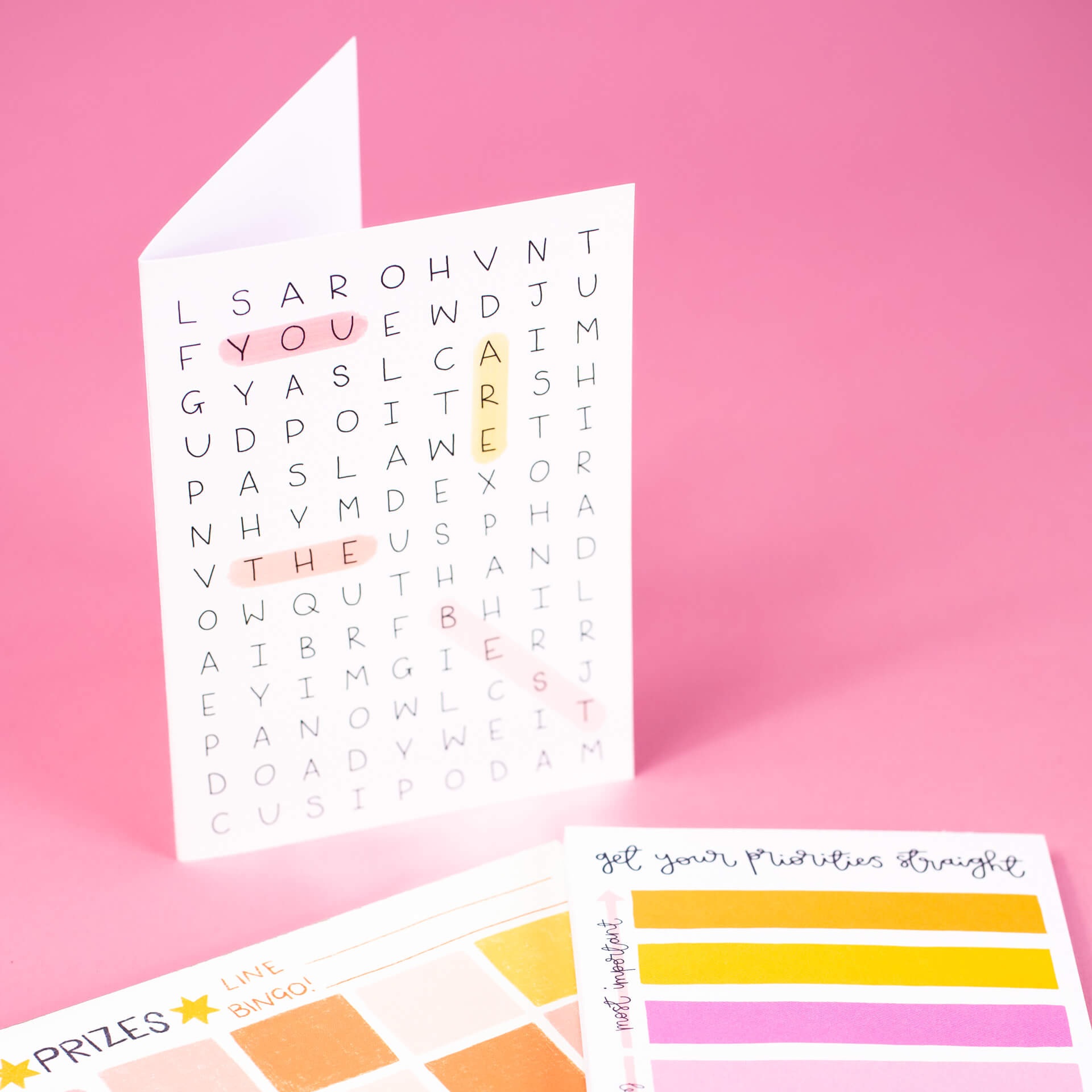 Wordsearch card – Paper and Word