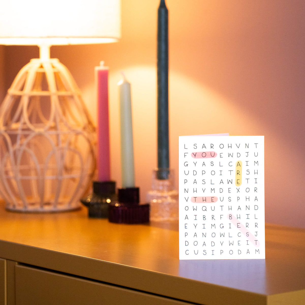 Wordsearch card – Paper and Word
