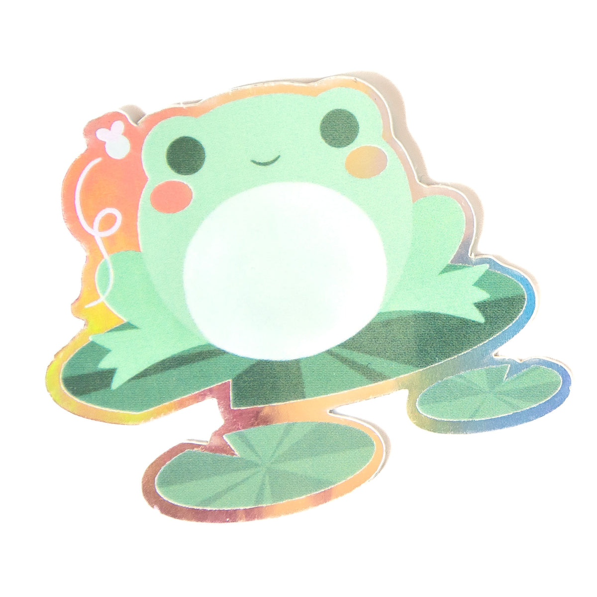 Cute frog holographic sticker