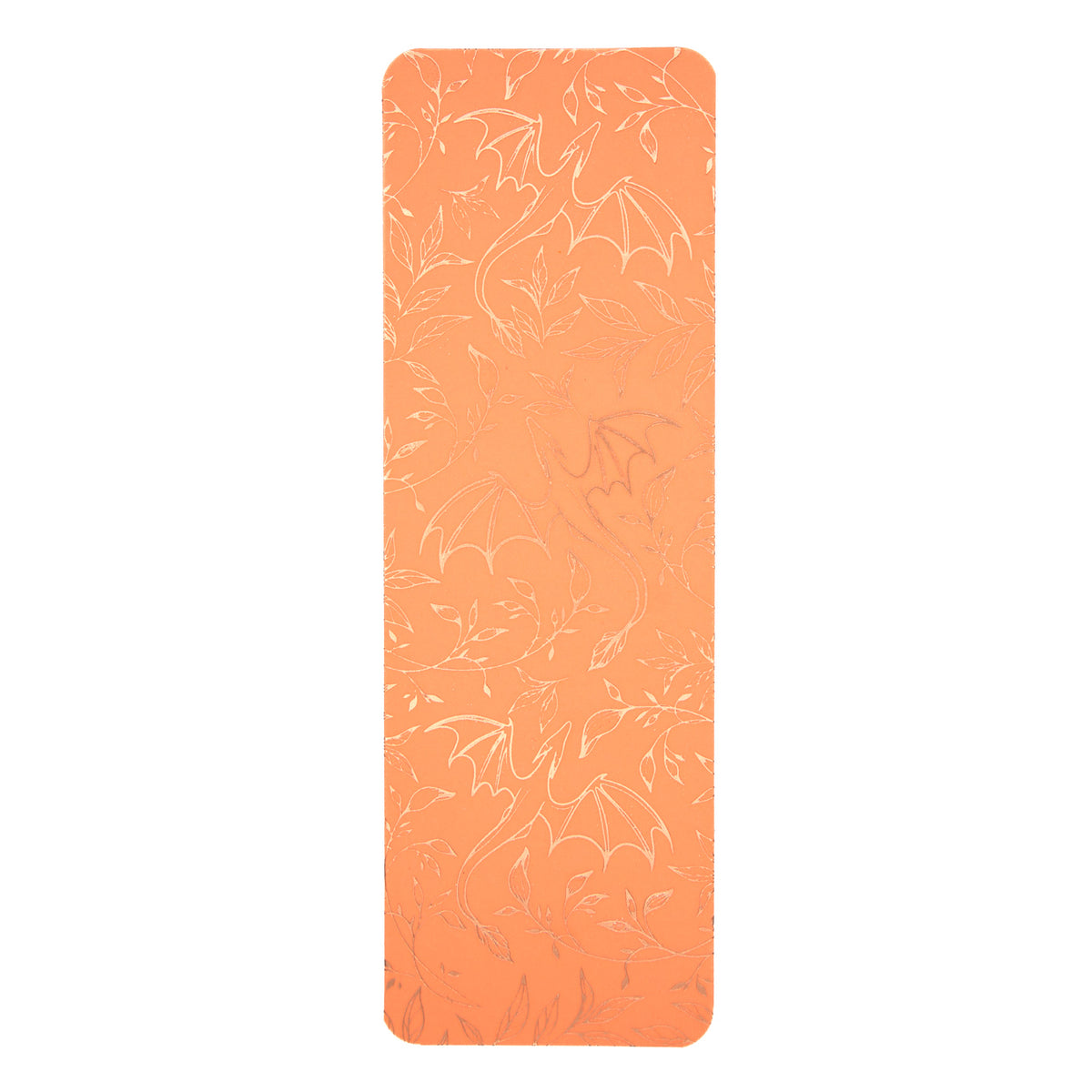 Rose Gold Foil & Coral Floral Dragons Bookmark
