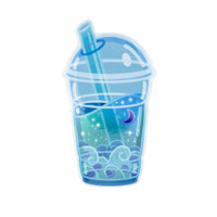 Cosmic Bubble Tea Sticker - Blue