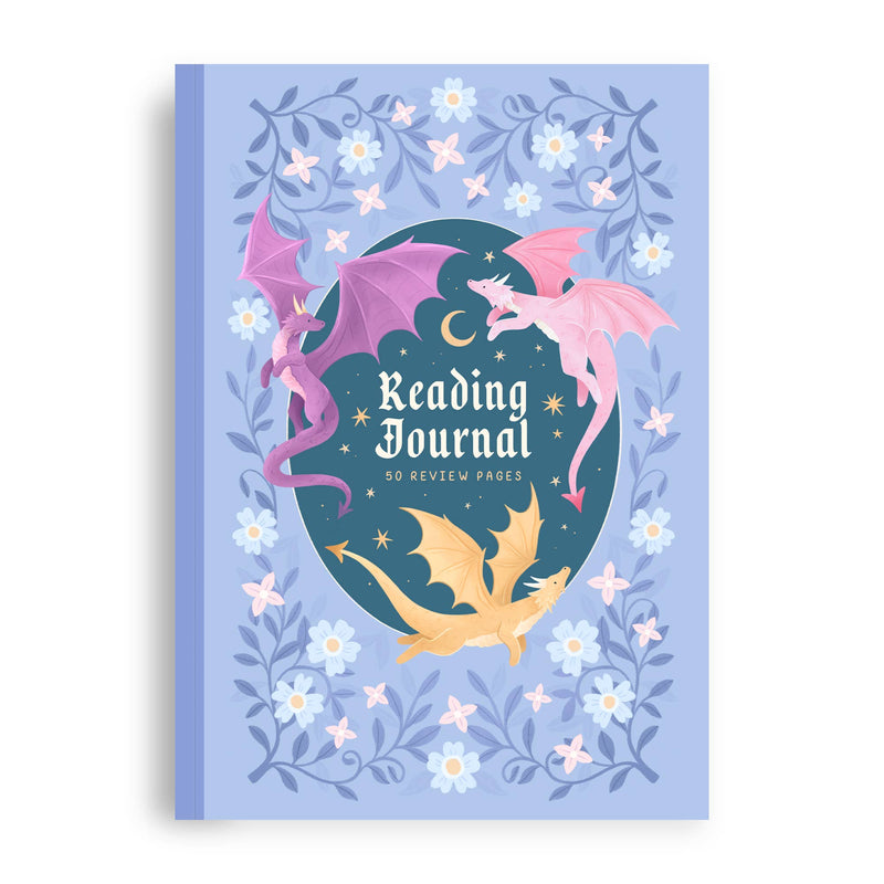 Reading Journal Dragon, Cosy Quest – 50 Book Review Notebook