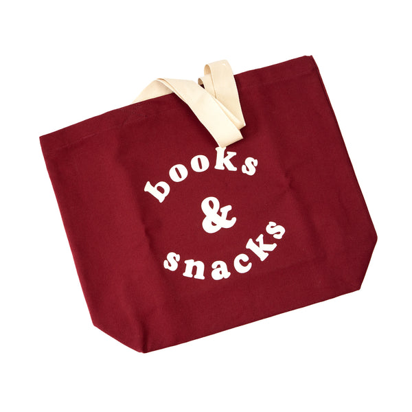 Books and snacks bag - burgundy
