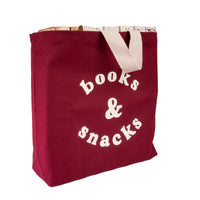 Books and snacks bag - burgundy