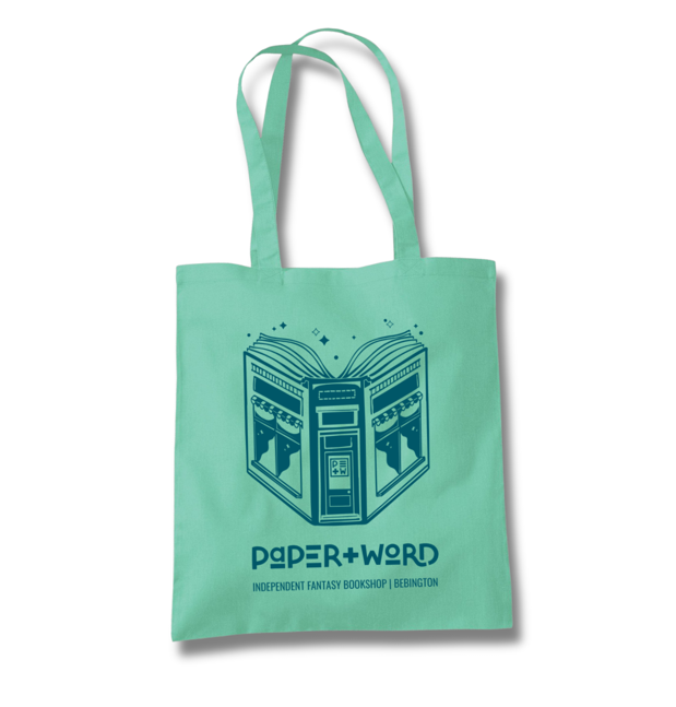 Mint bookshop tote bag