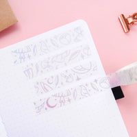 Witchy delights white holographic washi tape