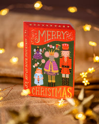 Festive nutcracker mice Christmas card