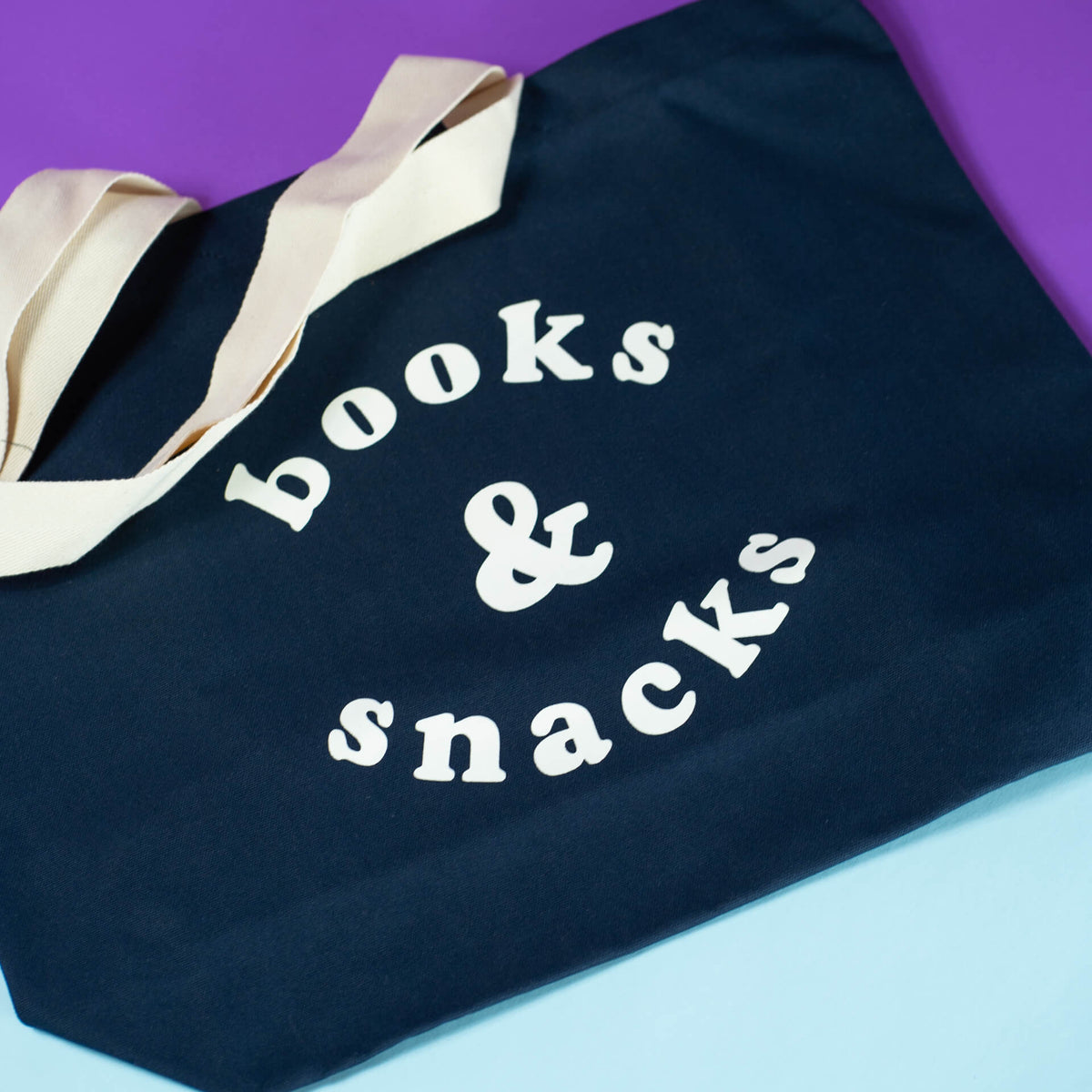 Books and snacks tote - navy