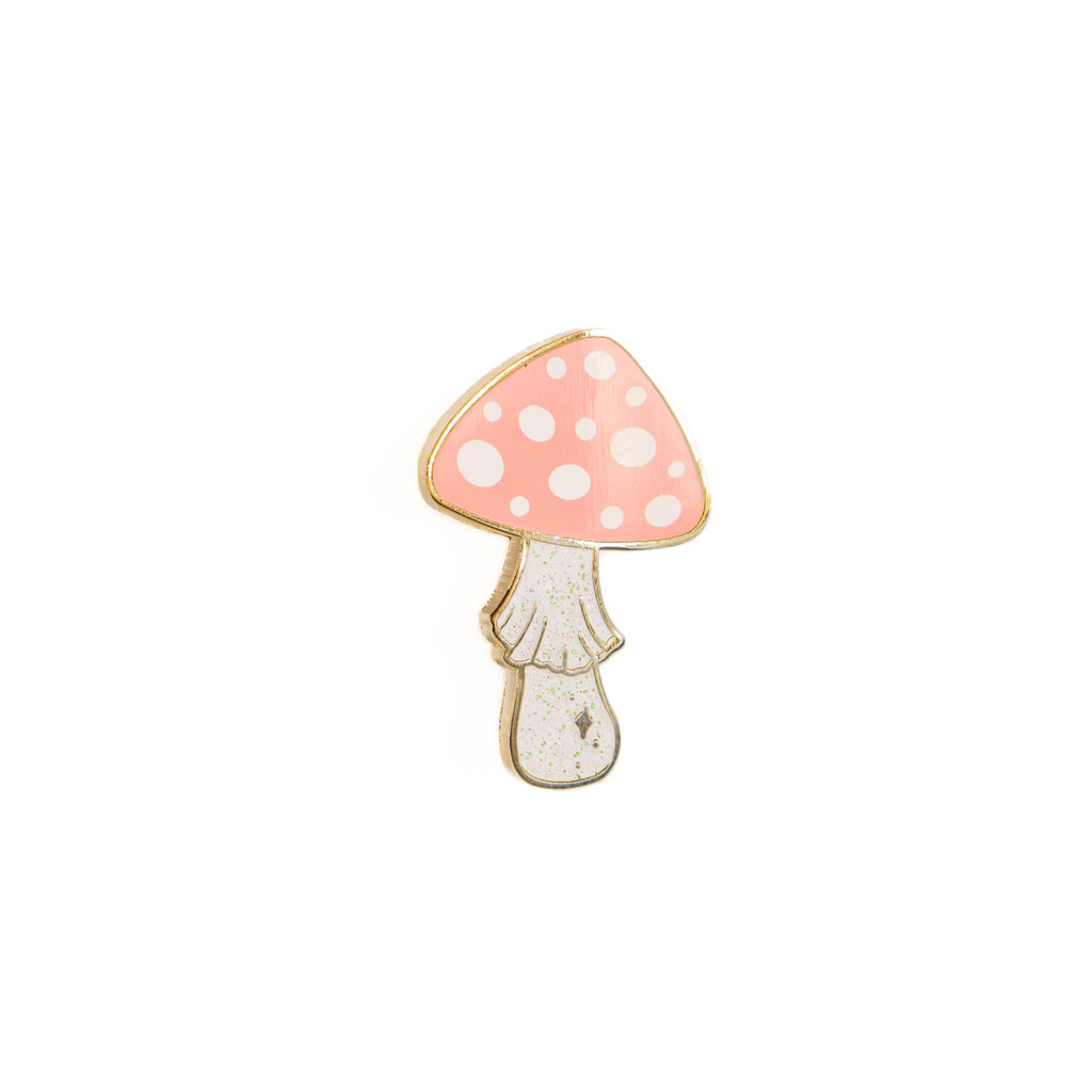 Toadstool enamel pin – Paper and Word