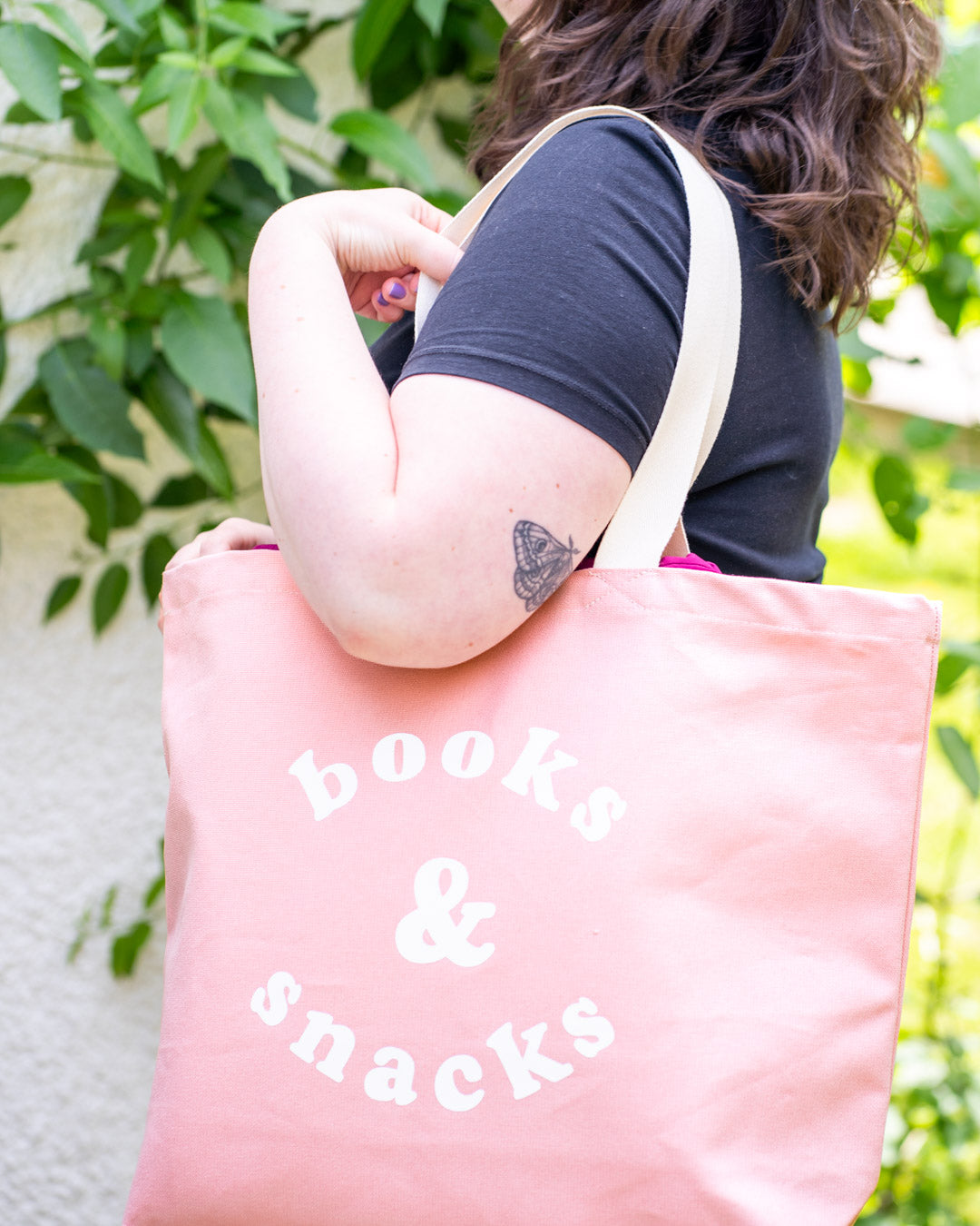 Books and snacks bag - pink