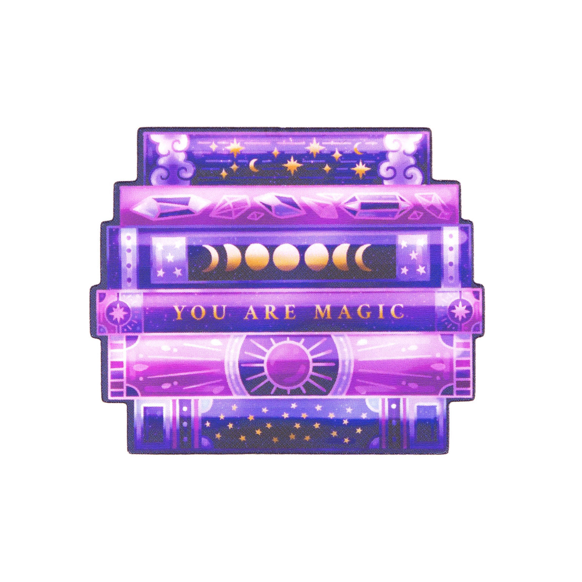 Magical Bookstack Sticker - Mini Purple