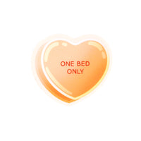 One Bed Only Candy Heart Sticker