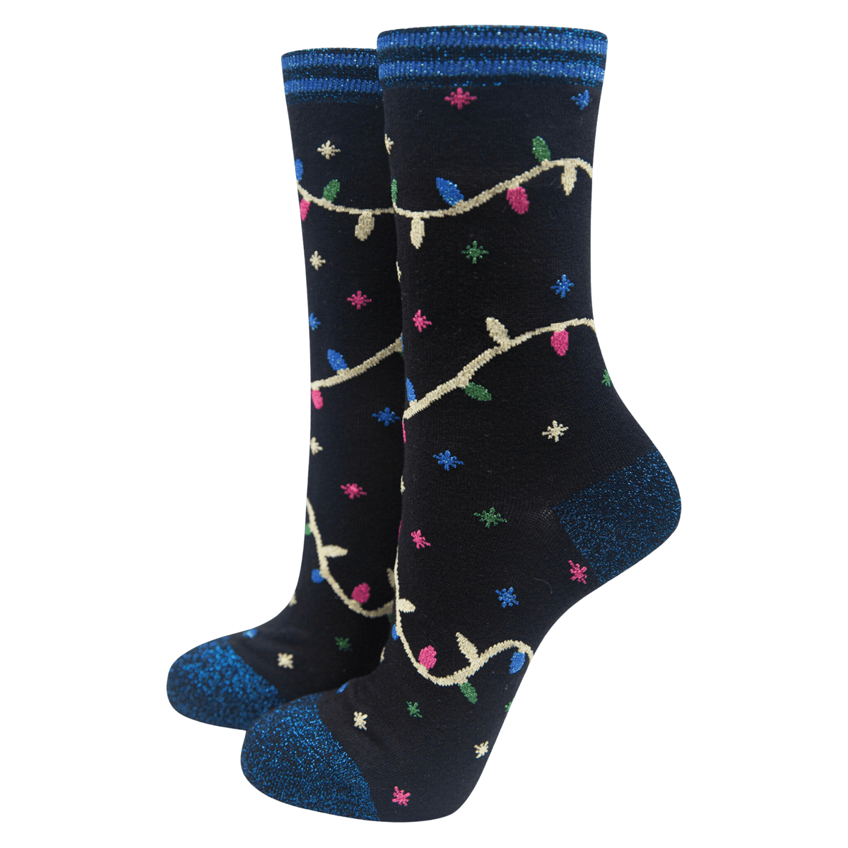 Party lights glitter bamboo socks