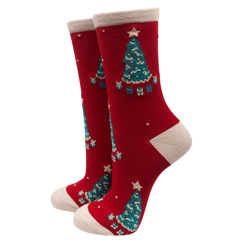 Christmas tree bamboo socks