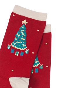 Christmas tree bamboo socks