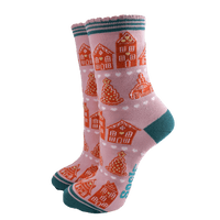 Gingerbread house bamboo socks