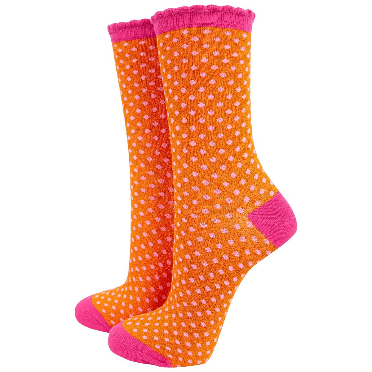 Polka dot glitter bamboo socks