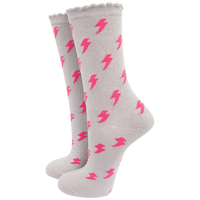 Lightning bolt glitter bamboo socks