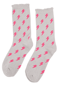 Lightning bolt glitter bamboo socks