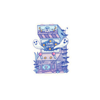 Ghost arcade clear sticker