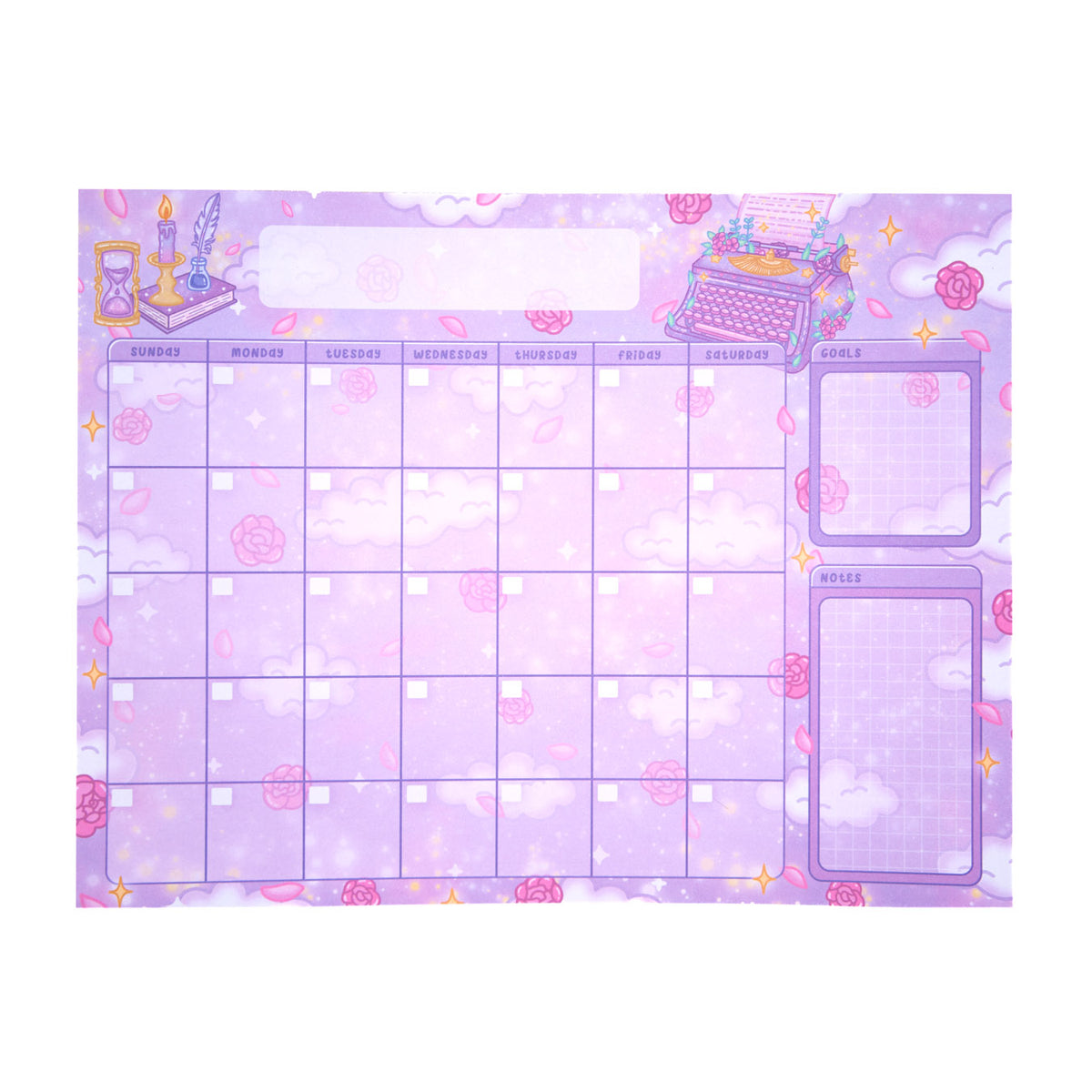 Pastel academia monthly planner pad