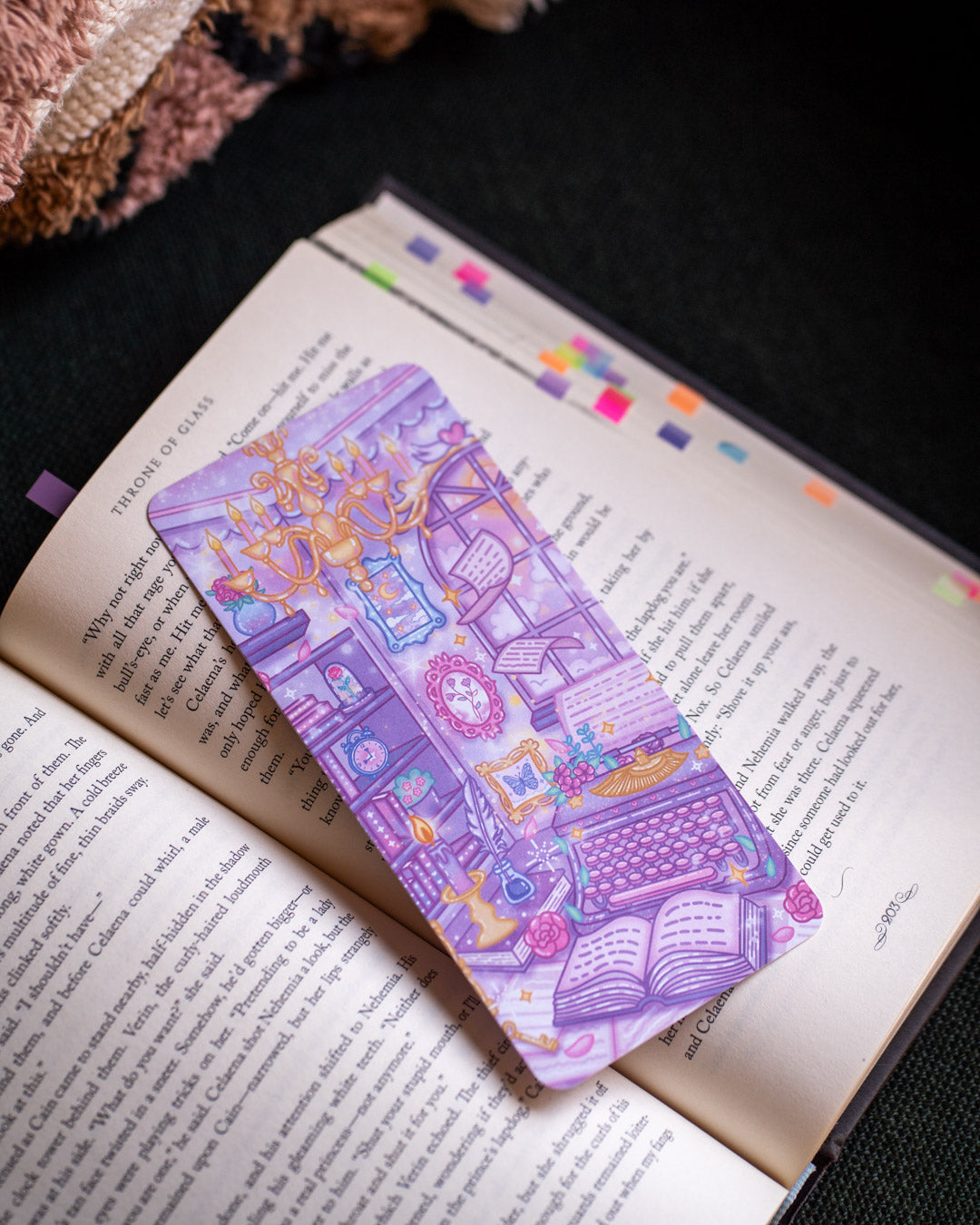 Pastel academia reading log bookmark