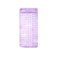 Pastel academia reading log bookmark