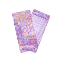 Pastel academia reading log bookmark