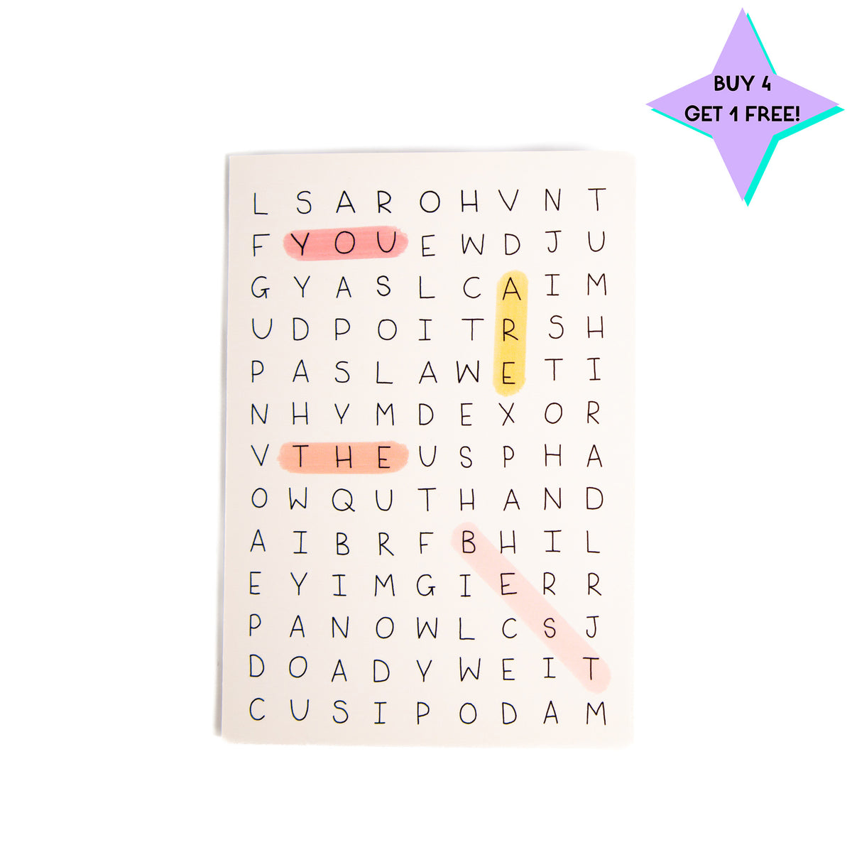 Wordsearch card – Paper and Word